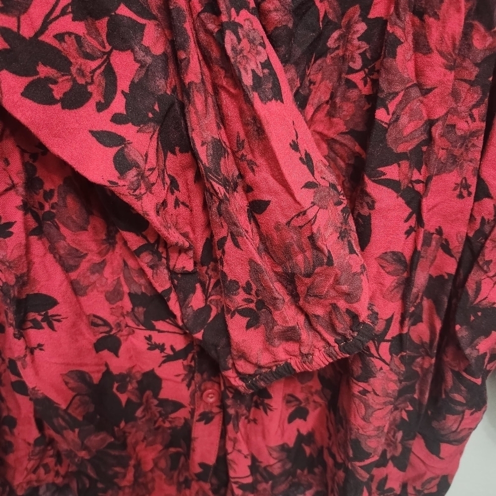 Torrid women's button-down shirt tunic blouse size 4 red and black smock… - Picture 4 of 9
